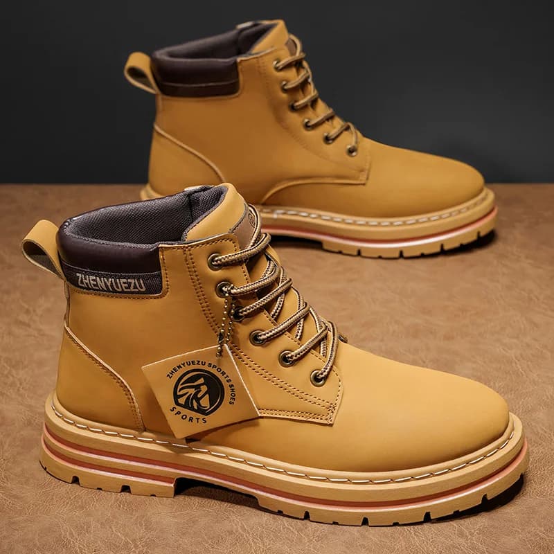 Fashion Men's High‑Top Boots, Soft Comfort Lining, Wear‑Resistant Sole, Great For Outdoor Sports And Hiking