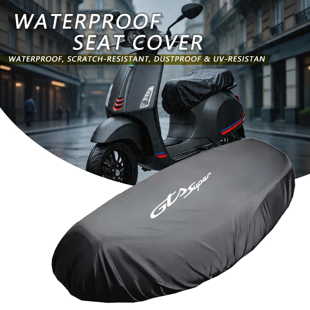 For Vespa GTS 125 300 150 250 310 Super Seat Cover Waterproof Cover Universal Flexible Saddle-Cover Black Sun-Protection Cover