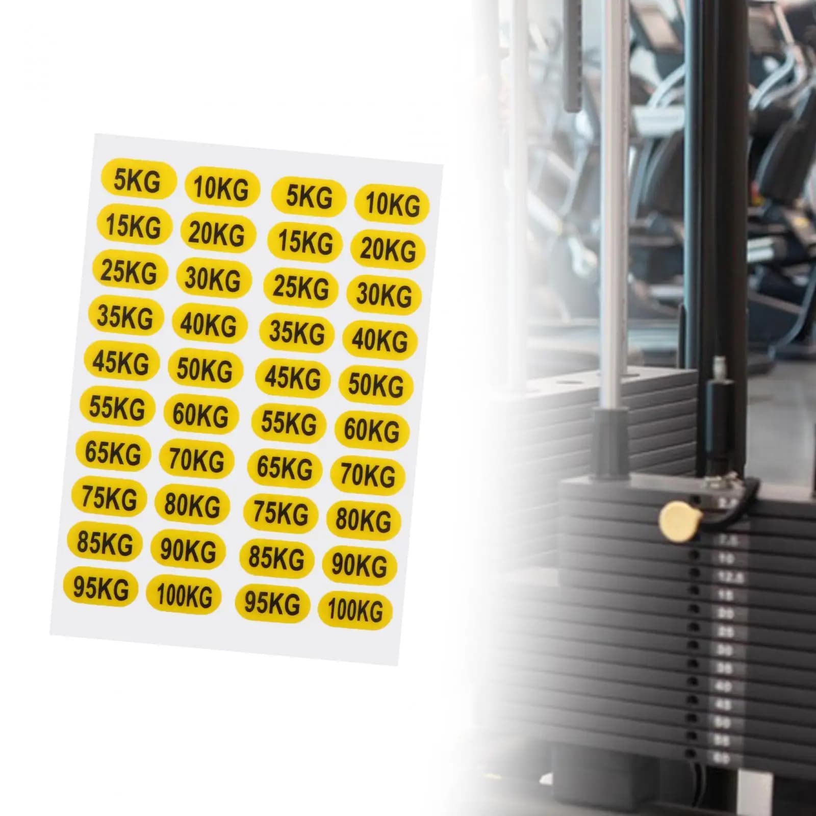 Labels 5-100 kg weight stickers for weight identification stickers with car numbers for fitness equipment