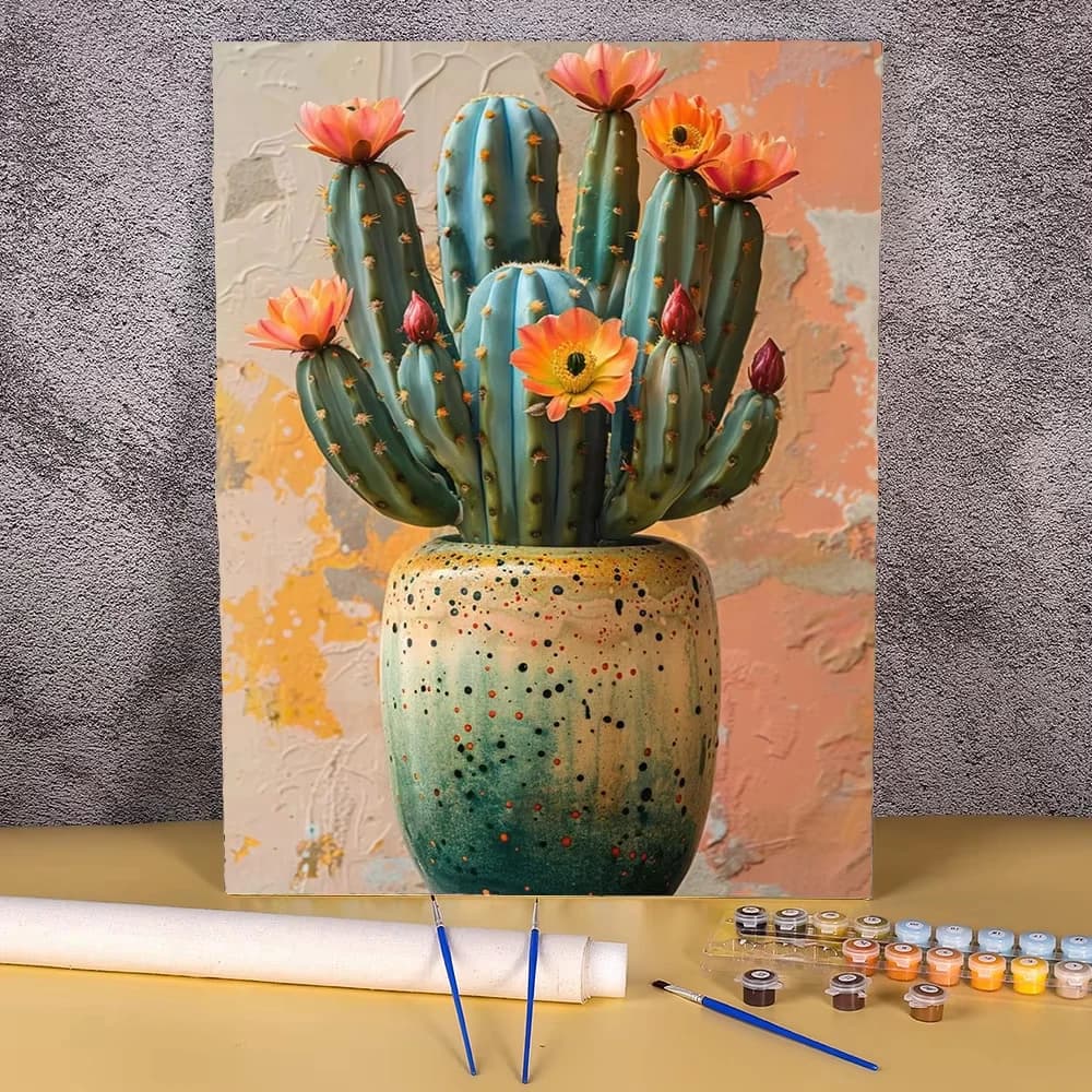 Cacuts Flower DIY Paint By Numbers Set Oil Paints Package 40*50 Painting on Canvas Home Decor Adults Handicraft for Drawing