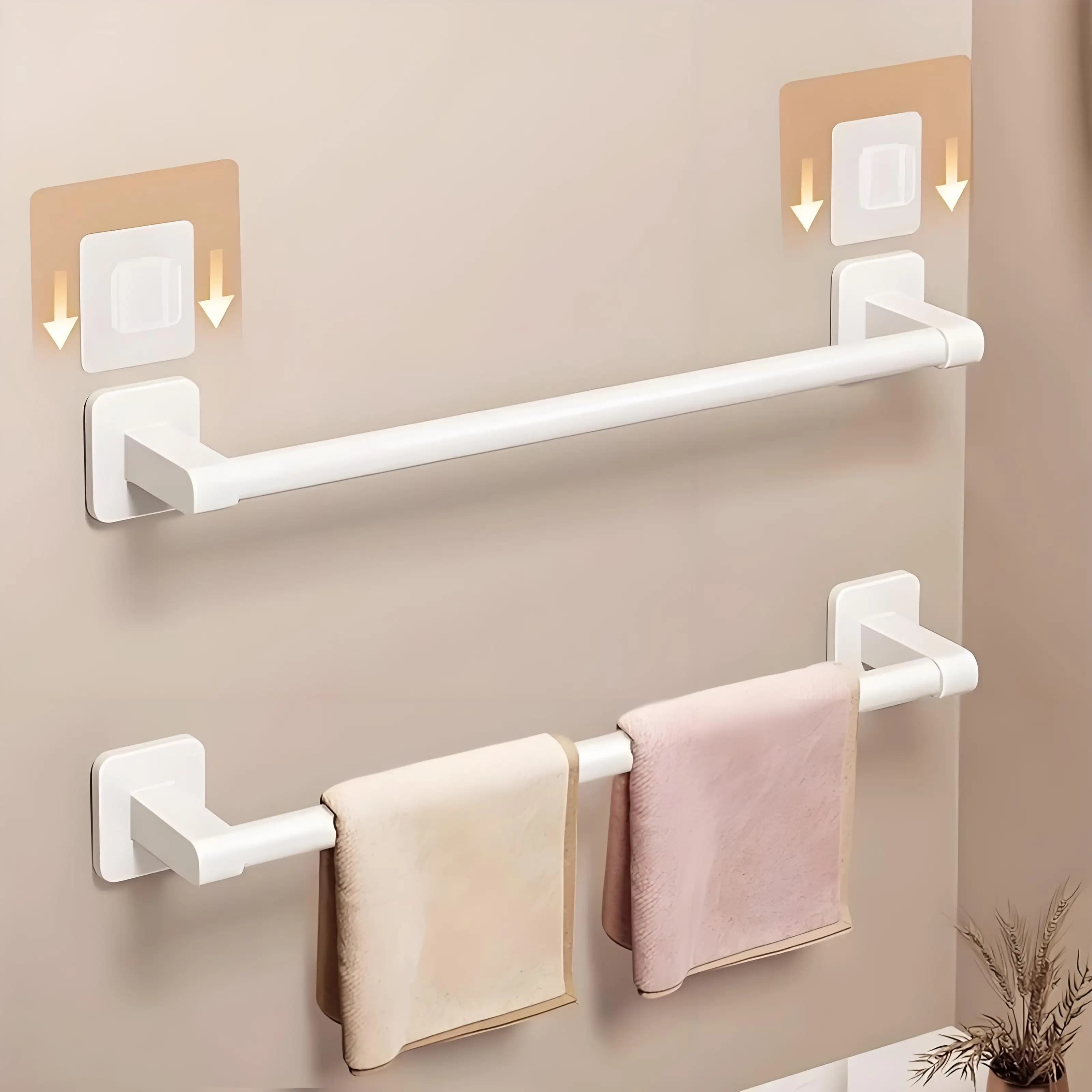 Montato a parete Rastrello da asciugamano Rack per il bagno Nessuna perforazione BARBAGGIO ORIZZONALE BAGNO Rastrello da asciugamano Cucina Accessori per il bagno