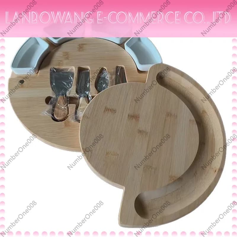 Rotatable Round Cutting Board Charcuterie Cheese Board Multifunctional Dessert Serving Platter Cross Border New Style