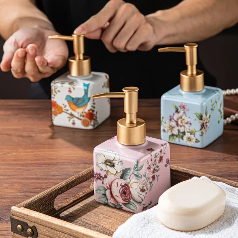 American ceramic hand sanitizer bottle bathroom homestay hotel shower gel empty bottle separate bottle press dispenser