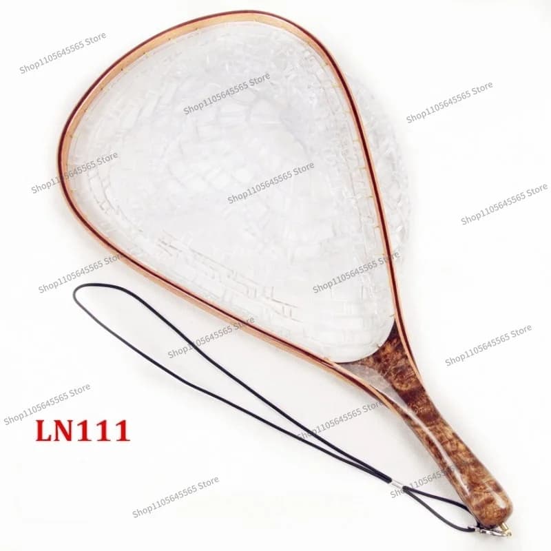 For Wooden Handle Fly Fishing Transparent Soft Rubber Net