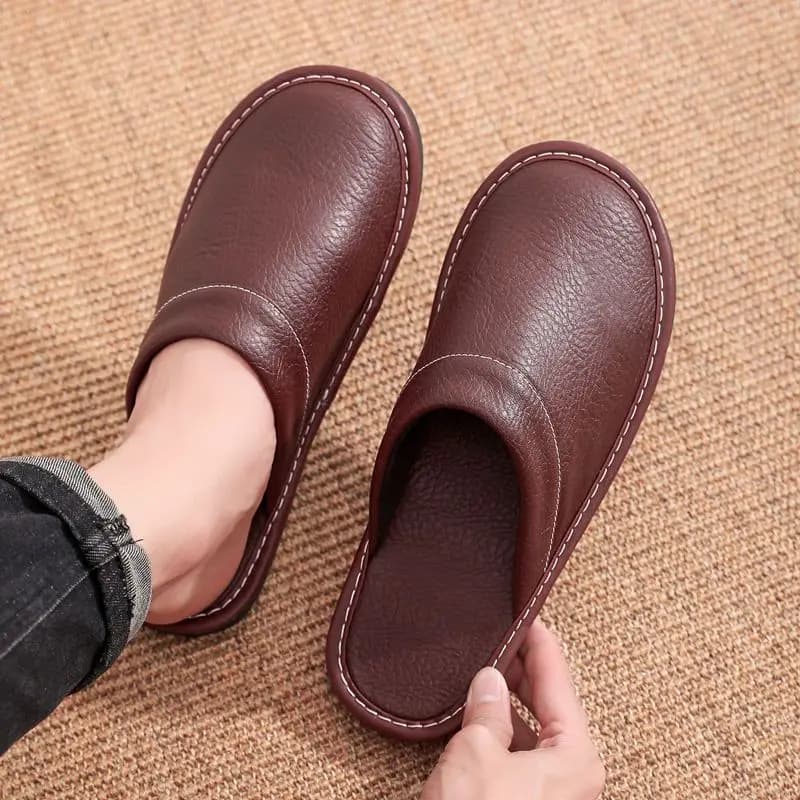 Pantofole concise in ecopelle Scarpe calde da uomo Scivoli in pelliccia per interni Ciabatte Pantofola per ospiti a casa Taglia grande 47 48 Uomo Marito Scarpa in peluche