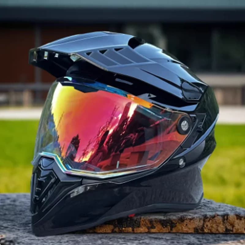 Casco Integrale da Moto Stile Sportivo con Spoiler, Ventilazione Multi-Canale e Tessuto Traspirante