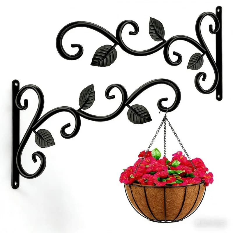 Hanging Plants 2-4, Custom Hook for Interior and Exterior Vases, Vintage Style, Metal Hook for Suspended Baskets, Wall Support