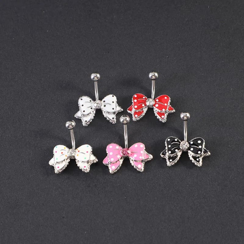 Piercing a fiocco in acciaio inossidabile, anello finto per ombelico, gioielli per il corpo, ornamenti per donna
