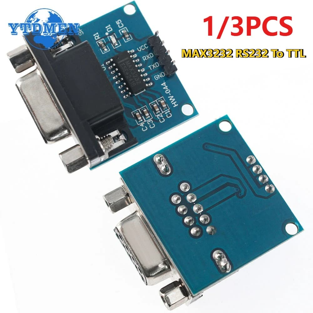 1/3 pcs MAX3232 RS232 Module To TTL Serial Door Converter Female Module DB9 Connector MAX232 Chip for Arduino