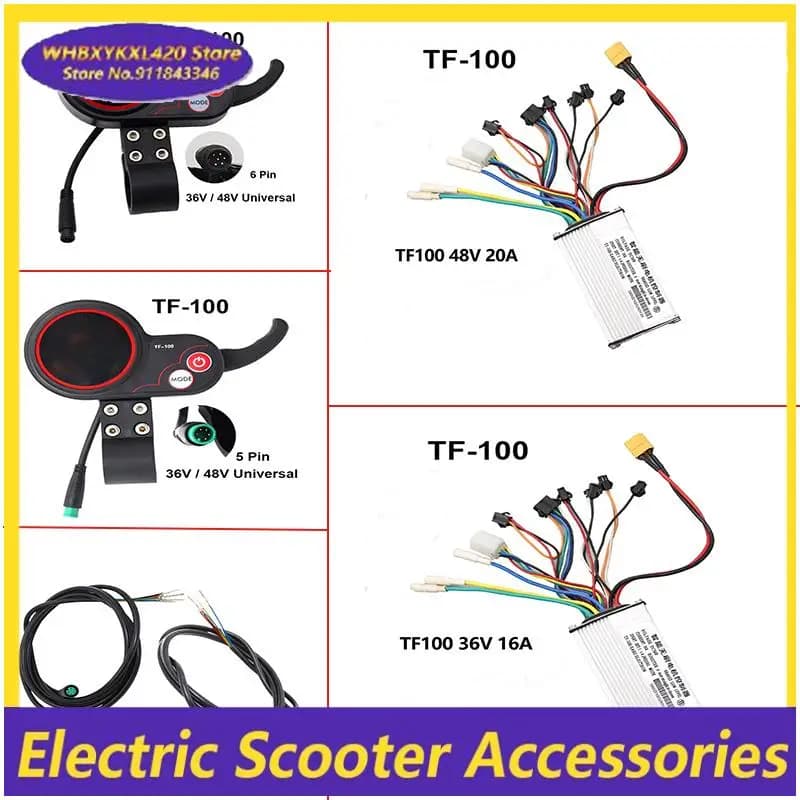 5Pin 6Pin48V 36 16A20A Controller And TF-100 Throttle Display For Kugoo Kukirin M4 /M4 Pro Electric Scooter Part
