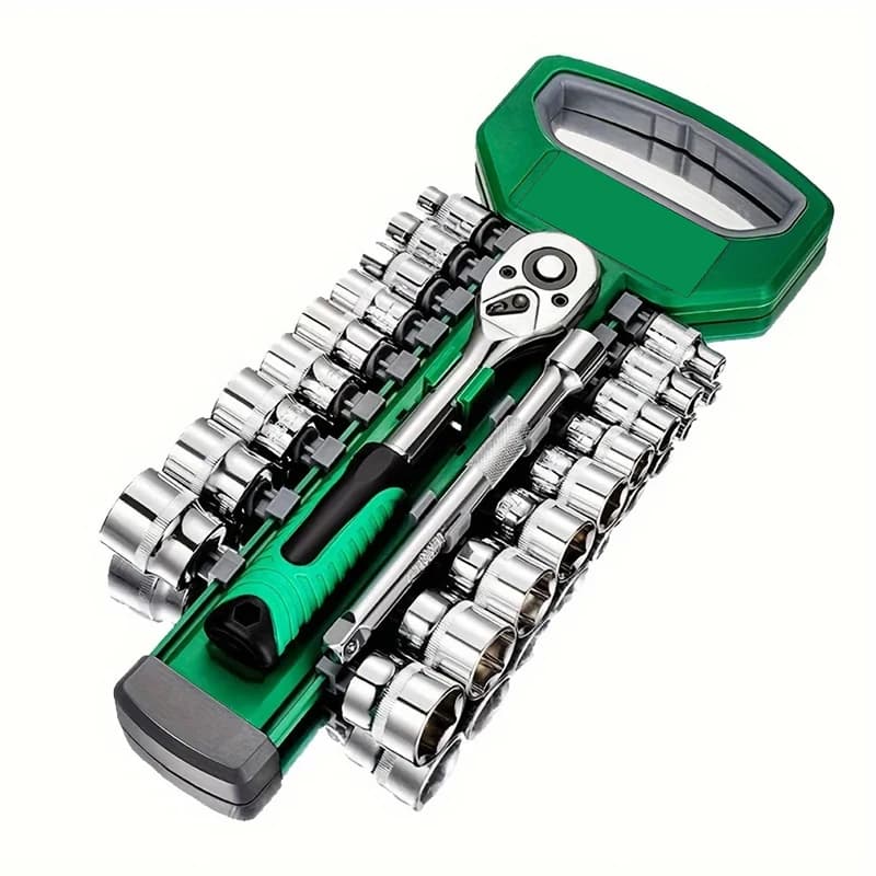 Set di chiavi a cricchetto CRV da 3/8" a 24 denti, set di attrezzi per meccanici automobilistici, set di chiavi a bussola per riparazione auto, set di utensili manuali per officina fai-da-te