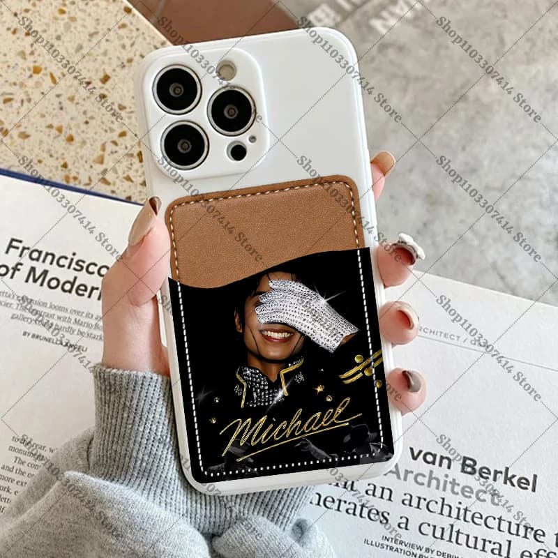 PU Ultra Thin Wallet King of Pop MJ Creative ID Credit Card Holder Accessories Michael Jackson Anime Cute Storage Pouch Gifts