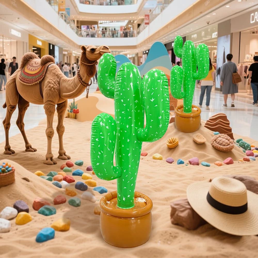 Inflatable cactus pot plant - Ideal for tropical theme parties, poolside and home decorations