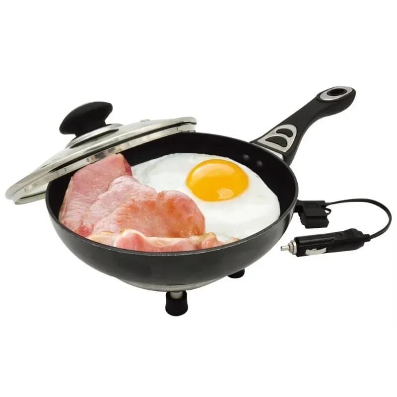 12 Volt portable electric car sewing pan with non-stick surface