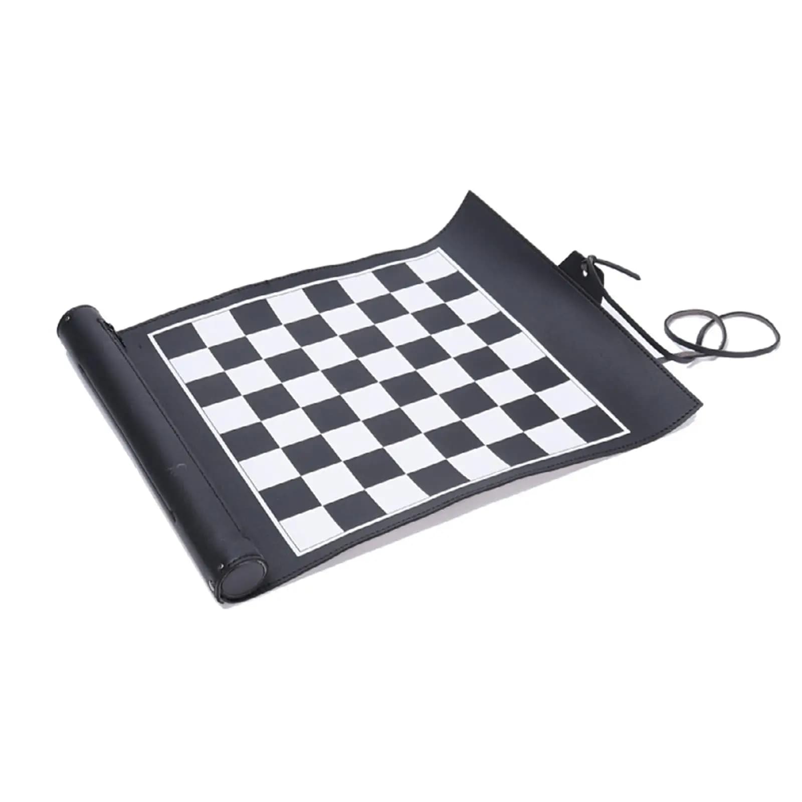 PU Leather Traditional Chess, Roll Up Chess Set 32 Chessmen Board Game for