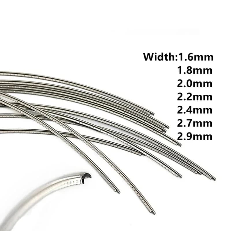 1 Roll Chrome Electric Guitar Fret Wire Length 2.5 Meter Gauge 1.6-2.9mm for Guitar /Ukulele /Bass Fingerboard Replacement