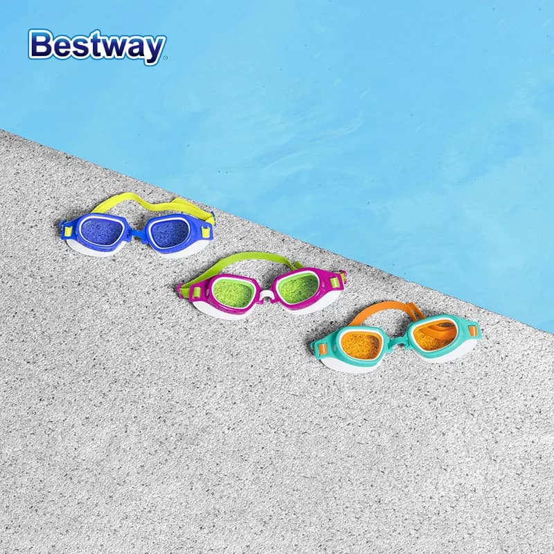 Bestway 21003 swimwear with adjustable silicone band, transparent anti-fog lenses, swimming glasses for swimming pool, suitable for boys