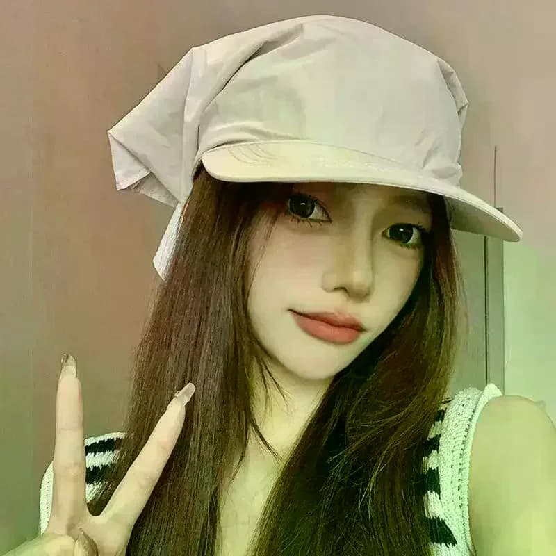 Cappello da Baseball con Laccio e Foulard per Donne, Cappello da Sole alla Moda, Regolabile, Protezione UV per Esterni, Cappello Estivo Trendy per Viaggi
