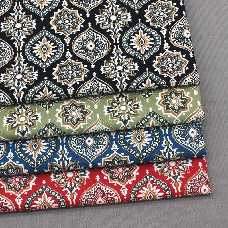 Tessuto in popeline di cotone naturale a trama semplice stampato floreale per cucito fai da te, abiti, camicie, abbigliamento, materiale di moda al metro