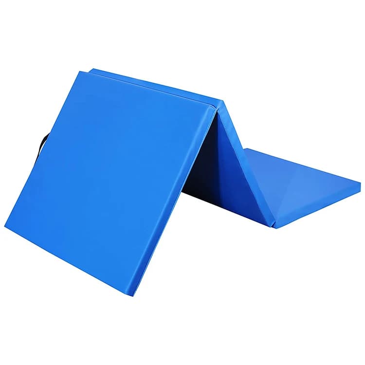 New gymnastic mat with 6 mm thick PU folding panel in 3 pieces with custom logo for yoga exercises