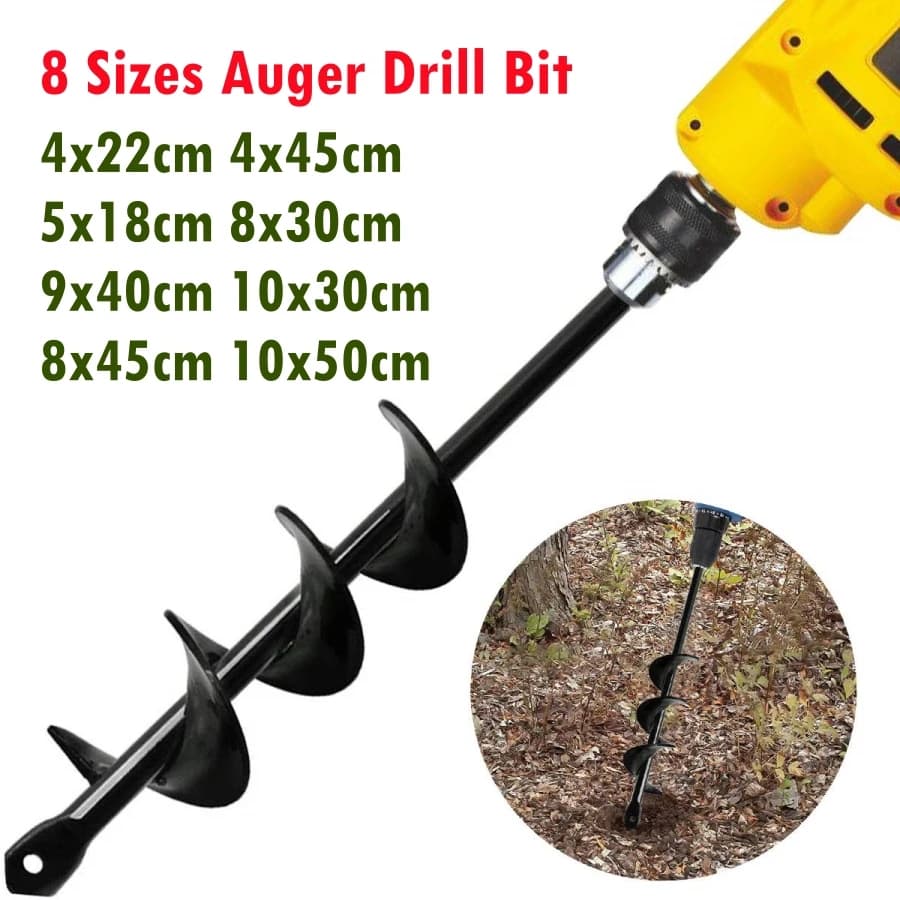 Helicoidal drill tip - Helicoidal tip for domestic planting - Tool to plant, to loosen the ground and dig holes, garden tip