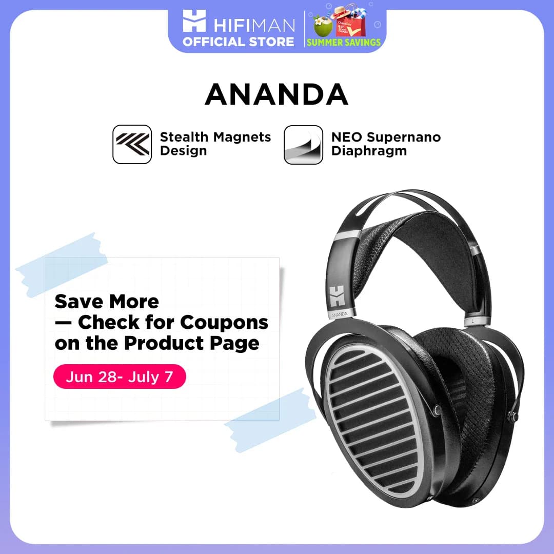 HIFIMAN Ananda Stealth Magnet Cuffie Hi-Fi Open-Back Over-Ear Full-Size Planar Magnetic