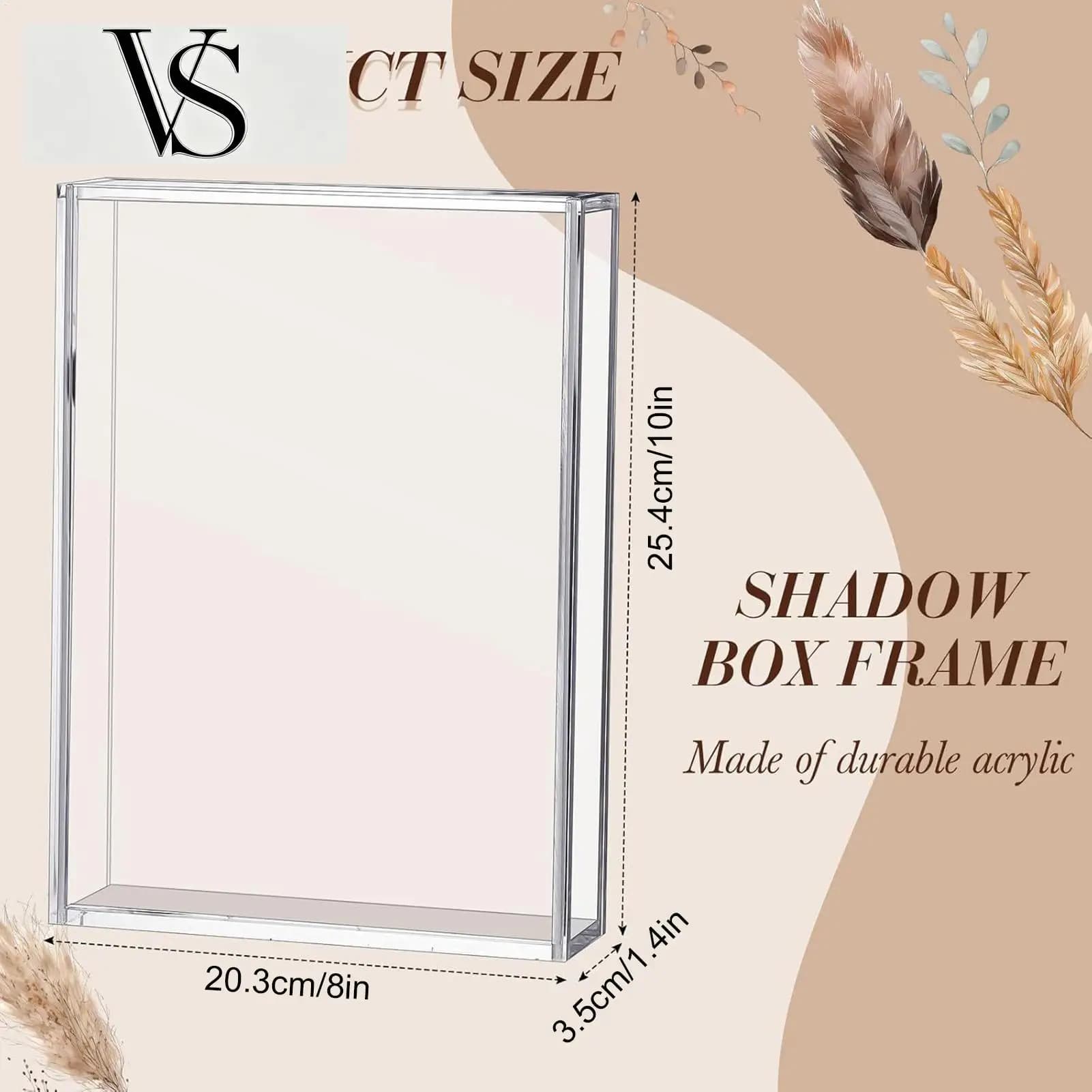 Box Box Shadow Frame Acrylic Photo Frame Picture Tabletop Display All Case Memory Clear for Dried Flowers Birthday Wedding