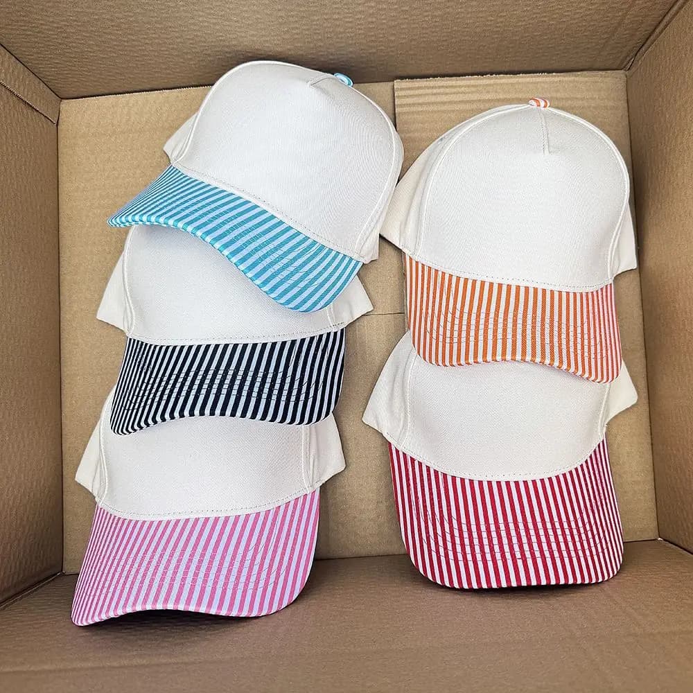 Creative Polka Dot Baseball Cap Cotton Adjustment Striped Baseball Hat Duckbill Hat Color Blocked Printed Peaked Cap Summer
