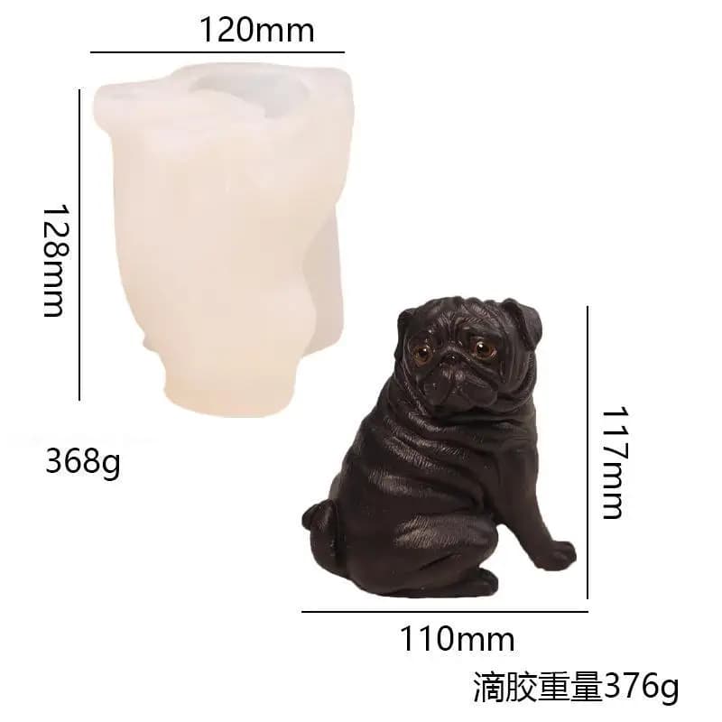 3D Dog Candle stampo in Silicone fai da te aromaterapia gesso artigianato stampo in resina epossidica fai da te torta Ice Block Making Tool
