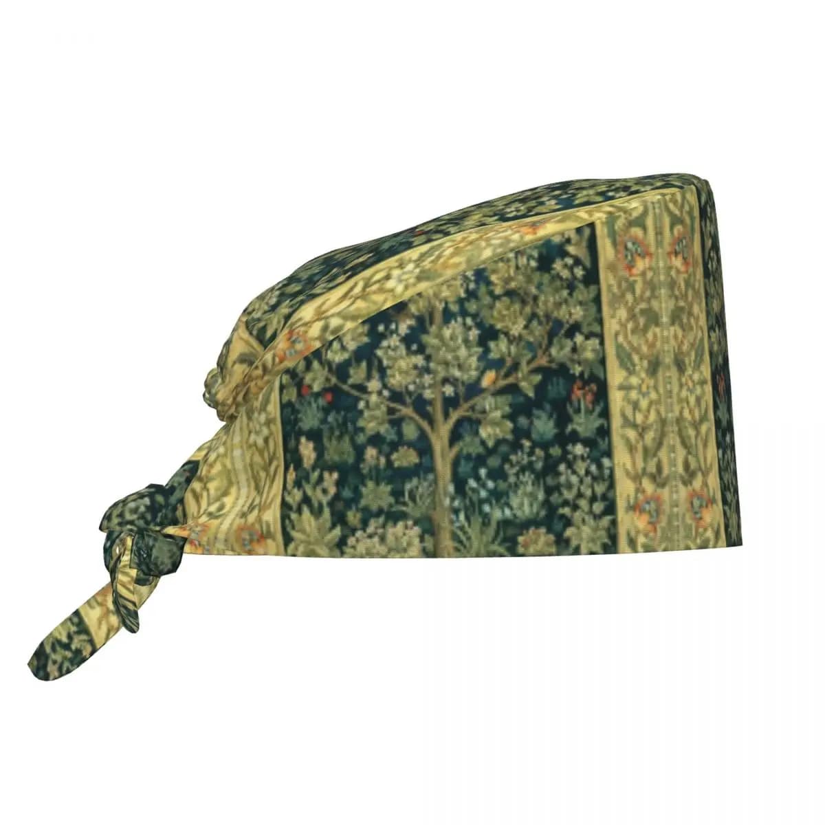 Albero della vita di William Morris Pulizia Berretto da lavoro Motivo floreale in tessuto Berretto chirurgico Cappello da infermiera Scrub Cappello da infermiera