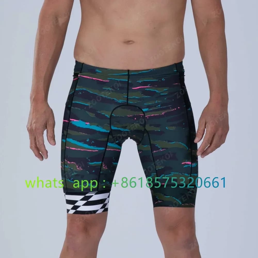 Zootekoi Men Triathlon Strapless Shorts Outdoor Sports Sycling Running Swimming Shorts Lycra Fabric Cycling MTB Shorts Ciclismo