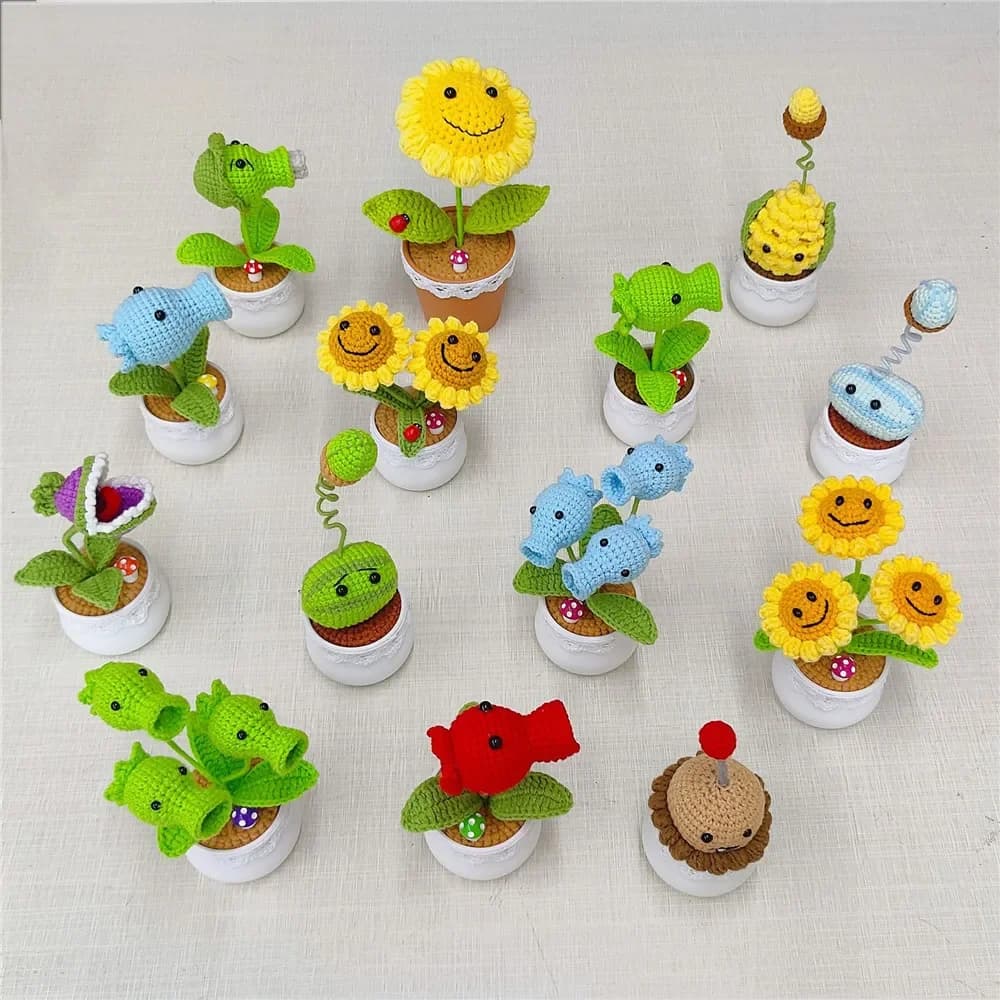 Piante Zombies Girasole Pisello Piante in vaso da fiori Decorazioni per tessitura da tavolo Home Office Regali ideali Decorazioni da tavola per amici