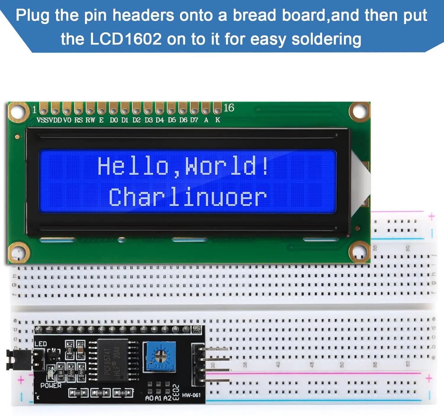 1Set 1602 LCD 20*4 Blue Screen I2C IIC Module With 10P Dupont Line Male To Female Cable For Arduino Raspberry Pi