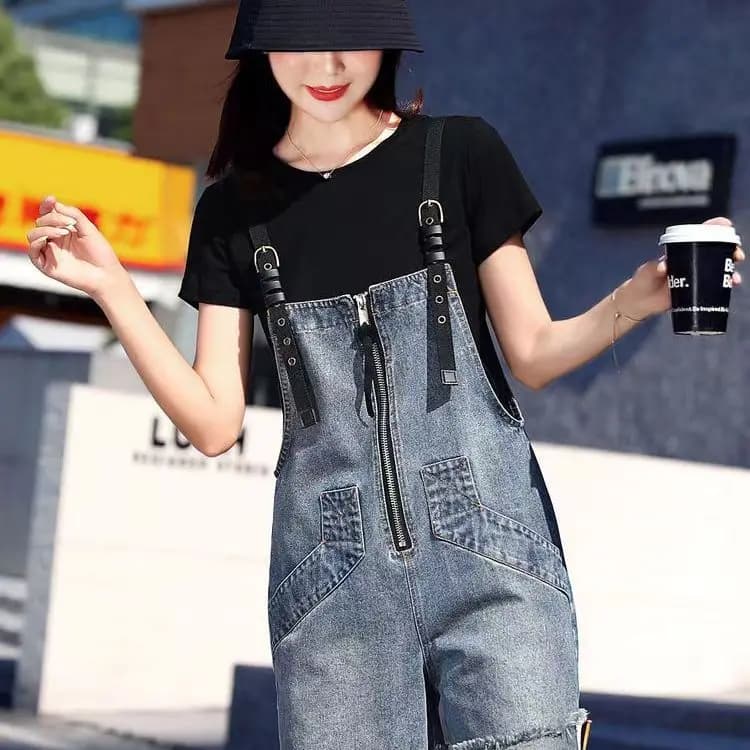 Nuovi Salopette in Denim Europei alla Moda 2026 da Donna, Slim Fit, Vita Alta, Pantaloncini Estivi con Chiusura a Cerniera, Jeans Casual