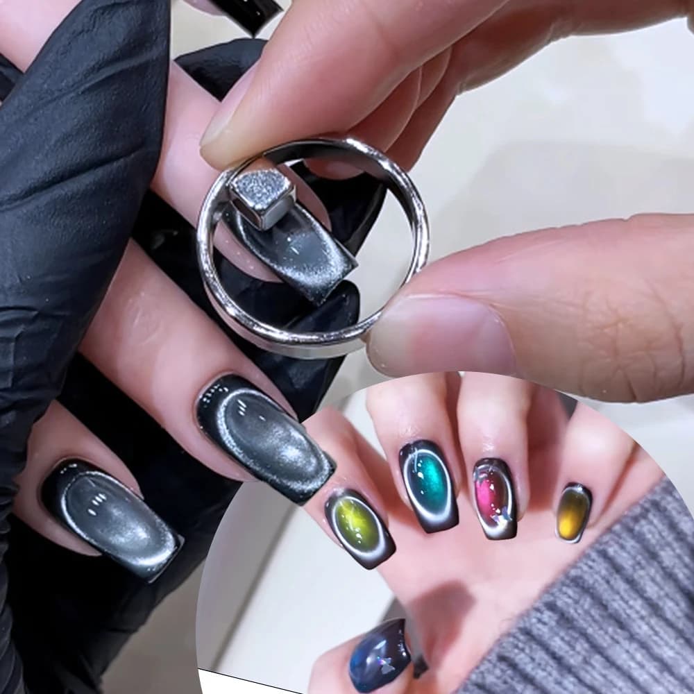 Circular Nail Magnet Effect Cat Eye 1s-2.5cm, Super Powerful Magnetic Stick for Nail Art, Magnetic Ring for Gel Effect Cat Eye
