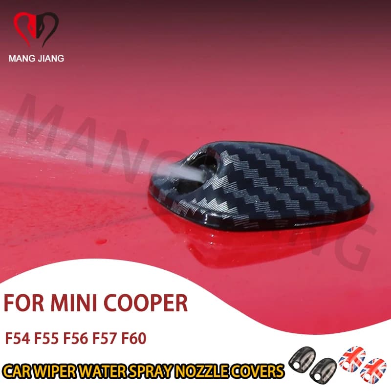 Car Wiper Water Spray Nozzle Covers Stickers Union Jack For Mini Cooper F54 F55 F56 F57 F60 Decorative Shell Car Accessories
