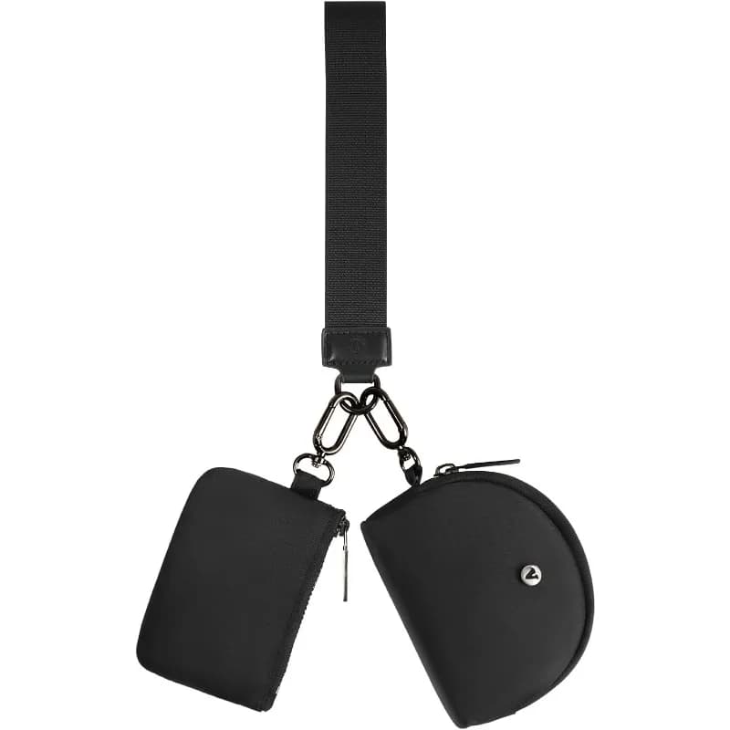 Portachiavi con Portafoglio da Polso per Donne, Mini Borsa con Doppia Tasca e Cerniera, Portamonete Portatile alla Moda