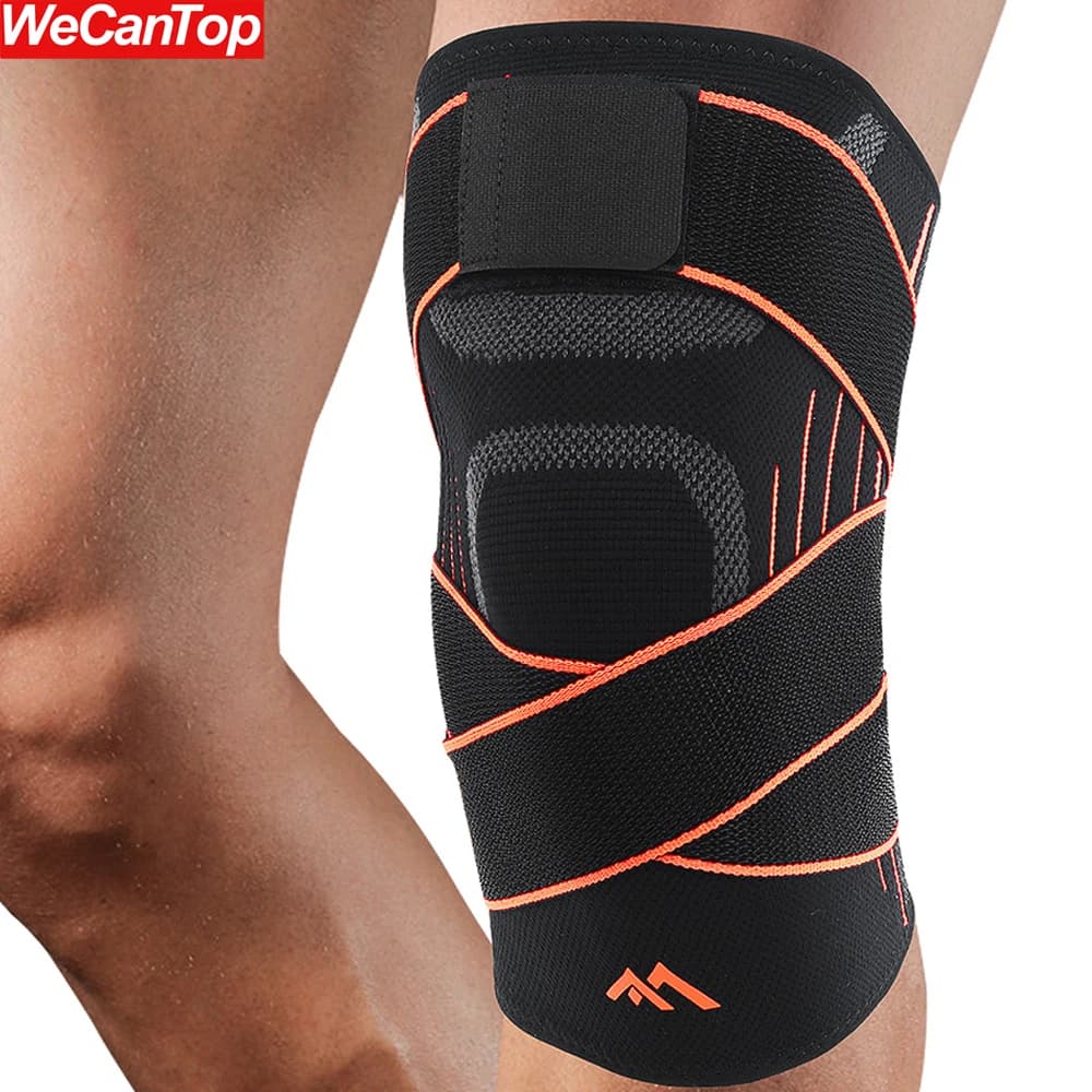Ginocchiera regolabile da 1 pezzo con cinghie - Ginocchiera a compressione professionale per artrite, strappo di menisco, corsa, supporto sportivo