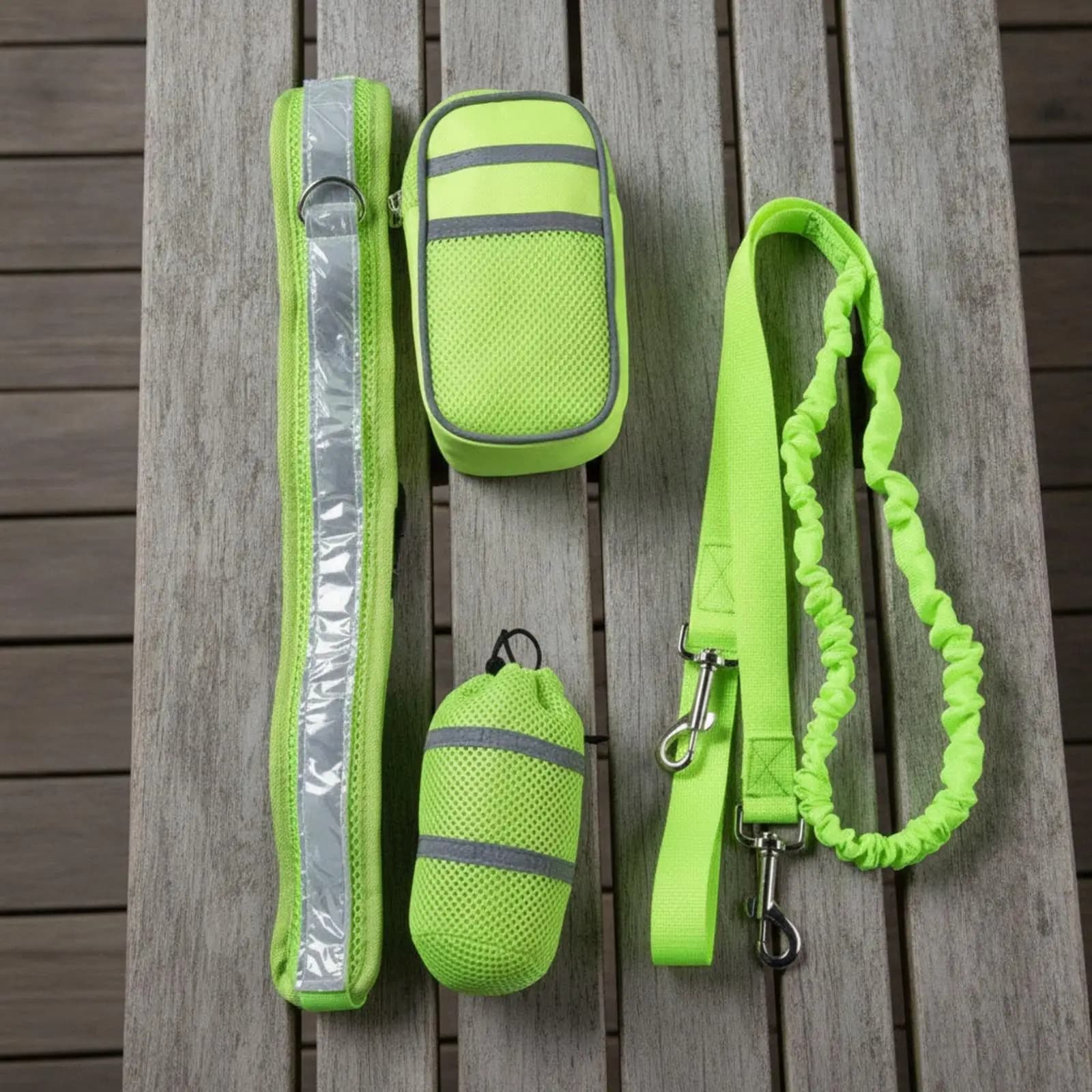 Adjustable Waist Dog Walking Belt with Reflective Leash and Storage Pouch for Running Jogging Hands Free Pet Gear