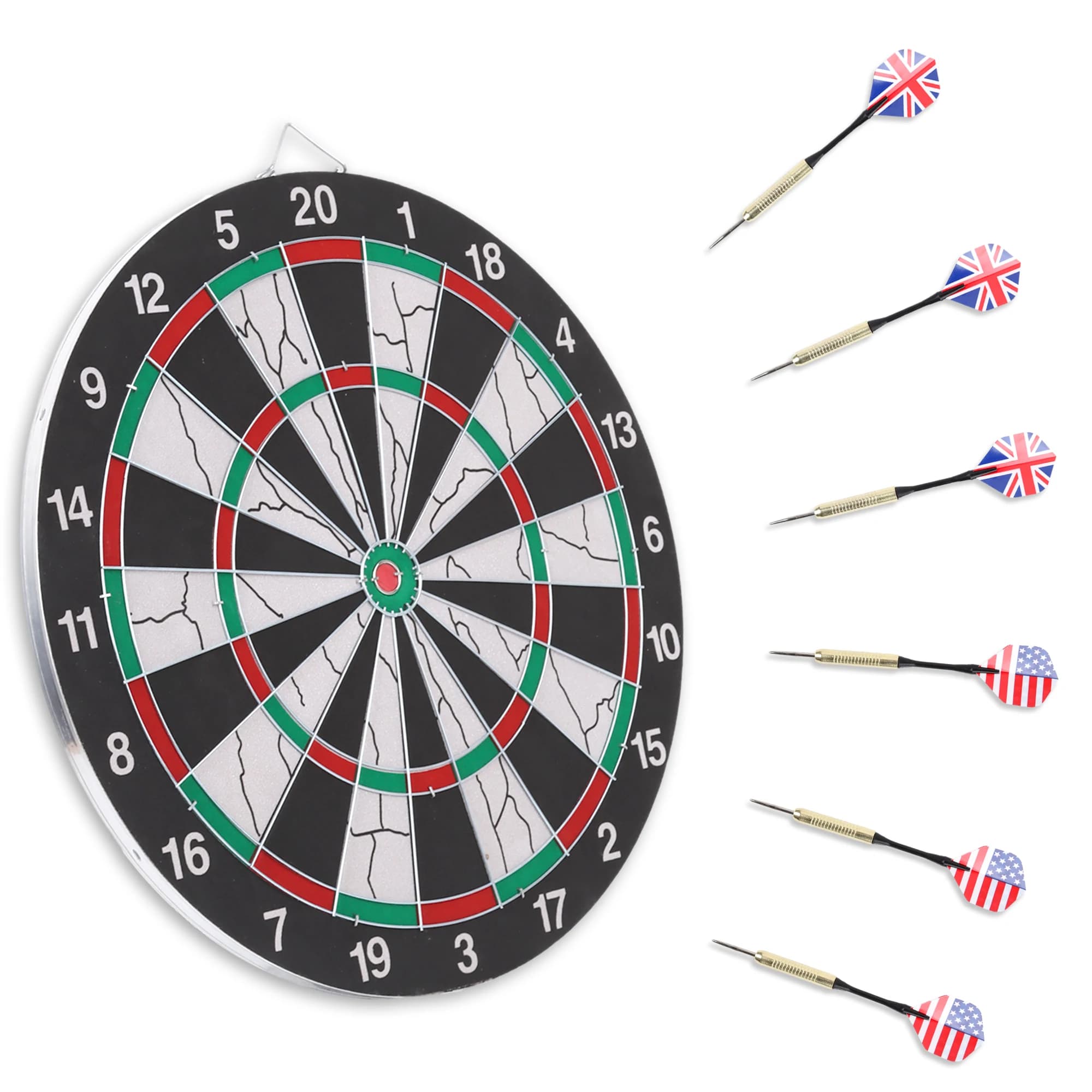 Bersaglio per freccette floccato fronte-retro professionale da 36 cm Freccette con punta in acciaio Competizione KTV Intrattenimento e tempo libero con 6 freccette