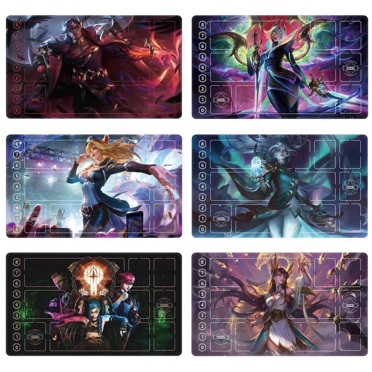 600x350mm Suitable for Riftbound TCG Single Player Playmat Darius Ahri Diana Irelia 3mmStitched Edge Rubber Board Game Card Mat