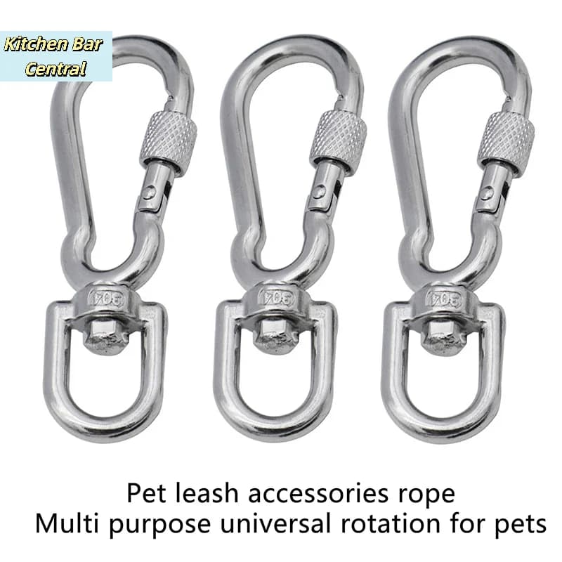 【Stainless Steel Swivel Snap Hook Locking Dog Leash Buckle Quick Release Buckle Carabiner Clips For Dog Walking Camping】