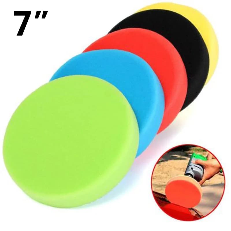 5 pz 7 pollici 180mm auto rotondo piatto lucidatura ruota schiuma lucidatura tampone abrasivo disco spugna tamponi abrasivi