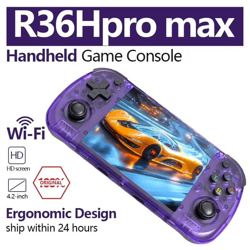 Console portatile FUNKIDDY R36H promax con sistema Arkos Open Source, console per videogiochi R36H con sistema Linux, schermo IPS da 3,5 pollici.