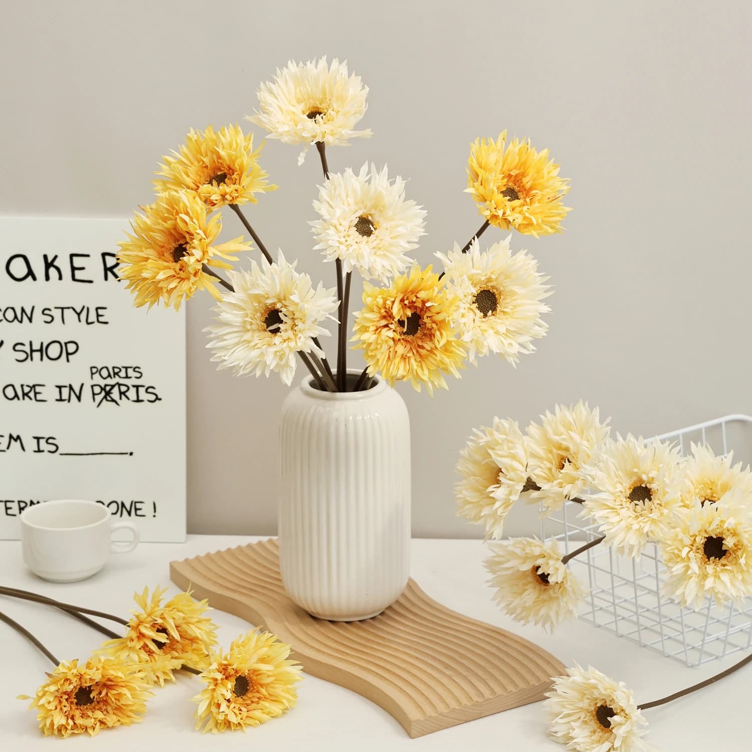 Artificial European-Style Gerbera Flowers Bridal Bouquets Wedding Holiday Event Party Home Room Table DIY Gifts Vase Fake Plants