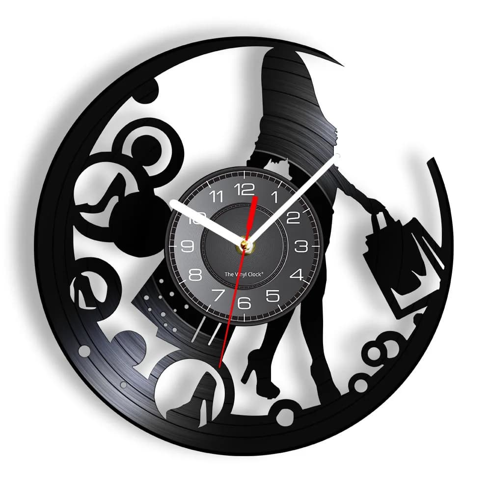Orologio da Parete in Vinile per Donna Appassionata di Moda, Orologio da Parete per Estetista, Decorazione Casa, Design Moderno