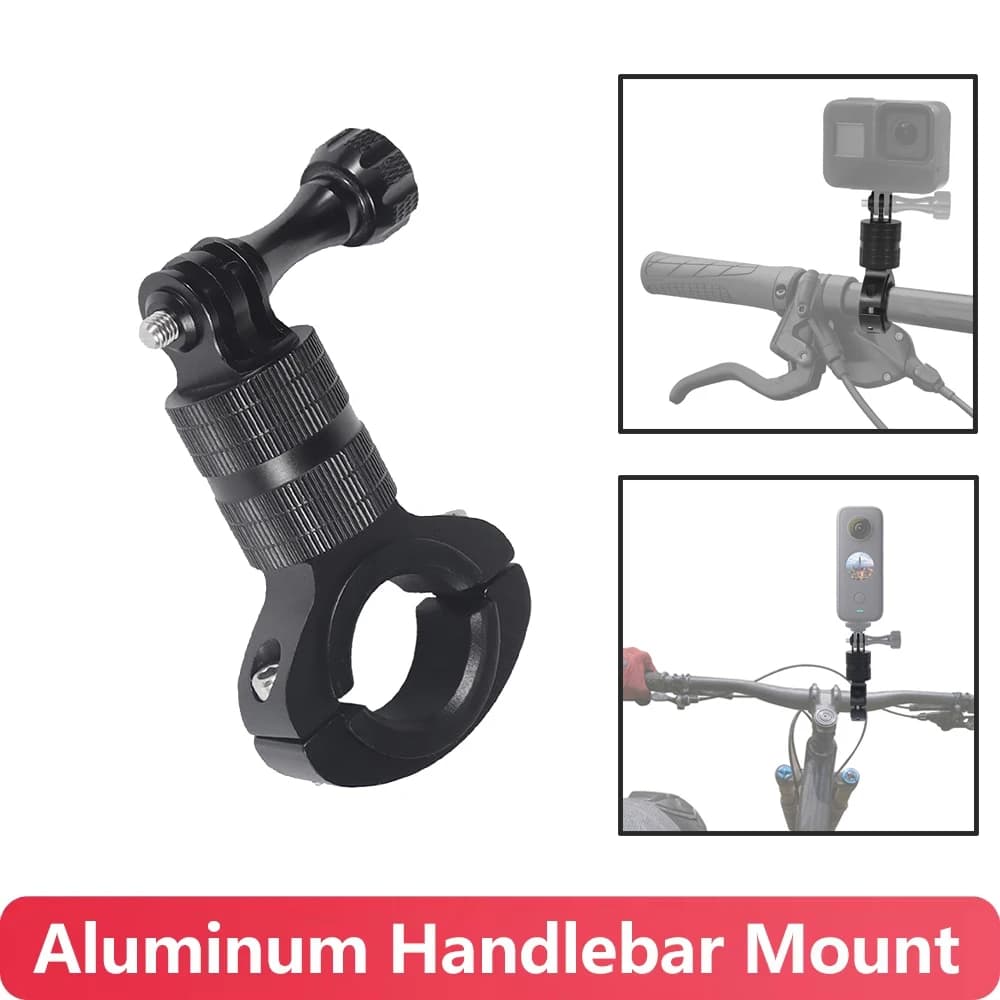 Supporto Manubrio in Alluminio Regolabile per Moto, Compatibile con GoPro Hero 13 12 11 10 9, Insta360 X5, DJI OSMO Action 6 5 4, Nano Camera