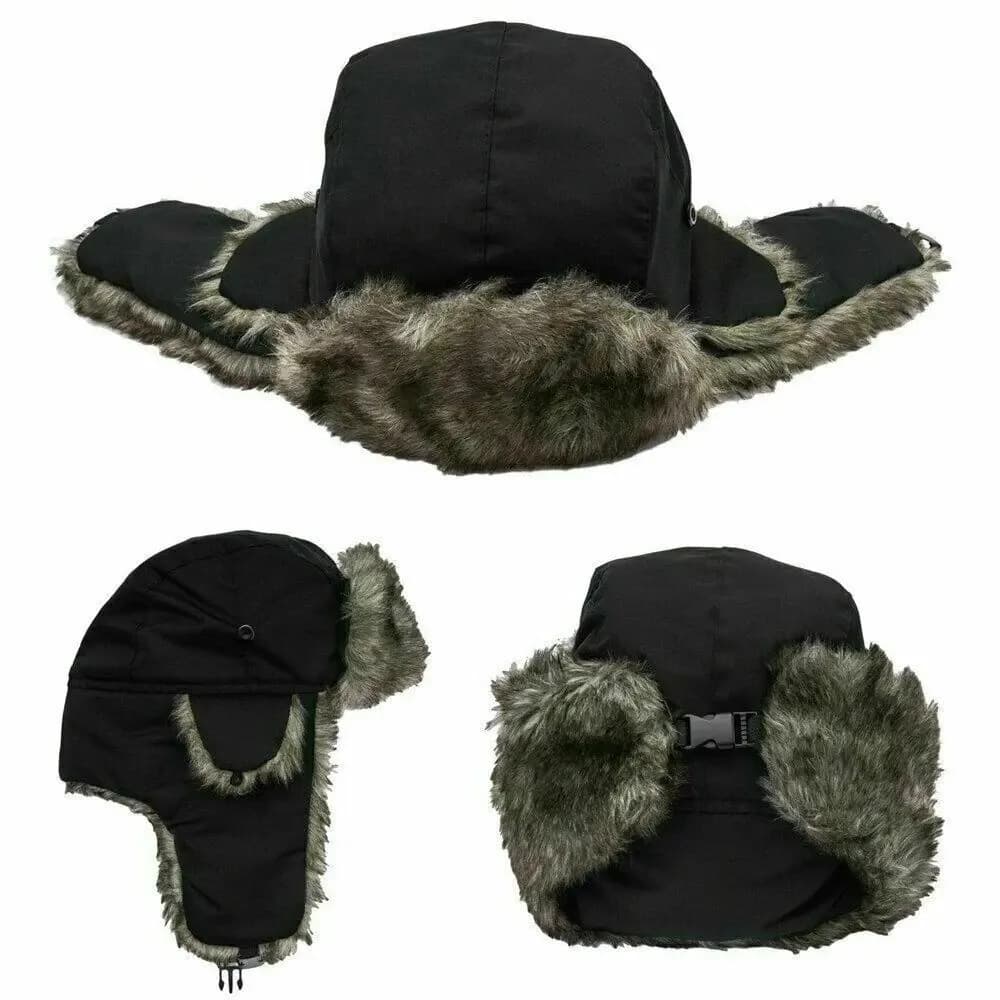 Men's Winter Hat Style Aviator with Eyewear, Waterproof, Hot, For Skiing, Russian Model, With Eye Protection