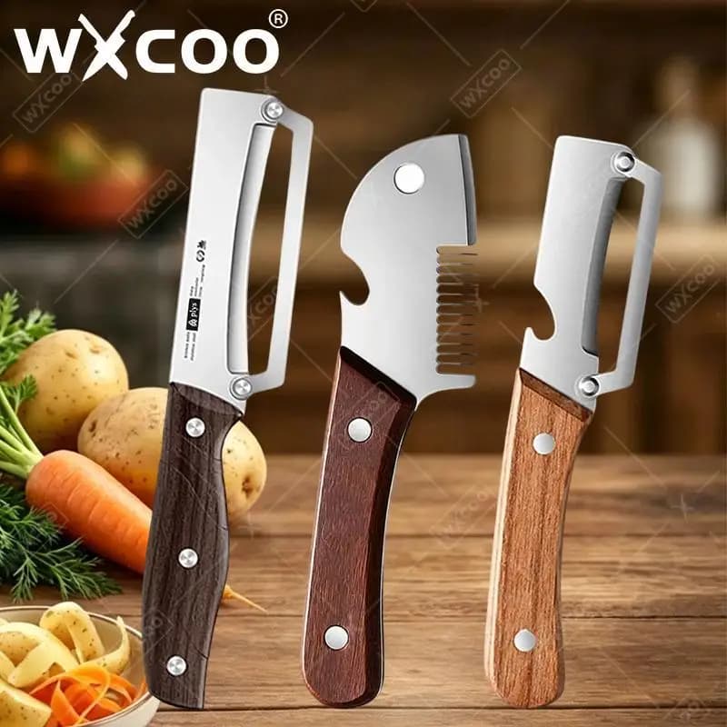 3-in-1Kitchen Peeler Fruit Knife Multifunction Vegetable Peeler Bottle Opener Slicing Kitchen-Specific Peeler Stainless Steel