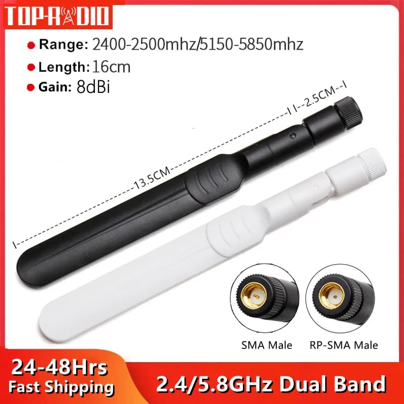 1 pz WiFi Router Antenna SMA 2.4GHz 5.8GHz Dual Band Router Wireless Antenne 5G Antenne amplificatore di segnale
